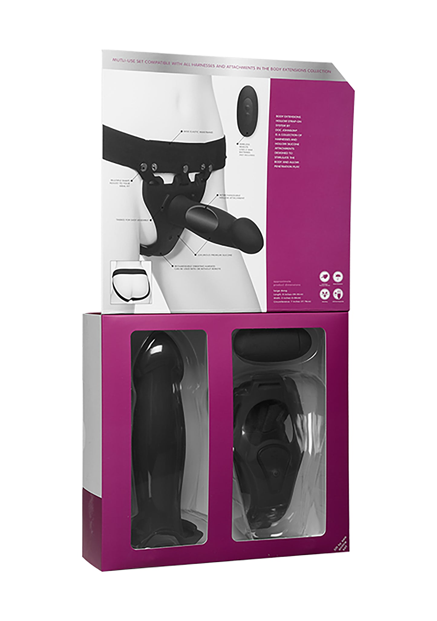 Vibrerende holle Strapon met afstandsbediening (L-XL)