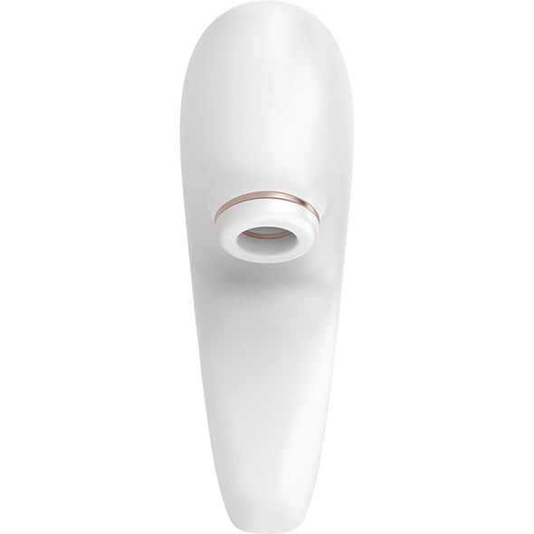 Satisfyer Pro 4 Couples in wit, vooraanzicht met ovaal stimulatie-mondstuk en roségouden rand