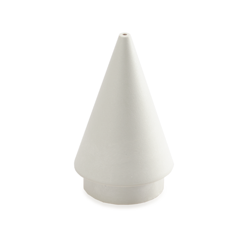 Witte conische kegel opzetstuk voor Vacurex Primus penispomp op witte achtergrond