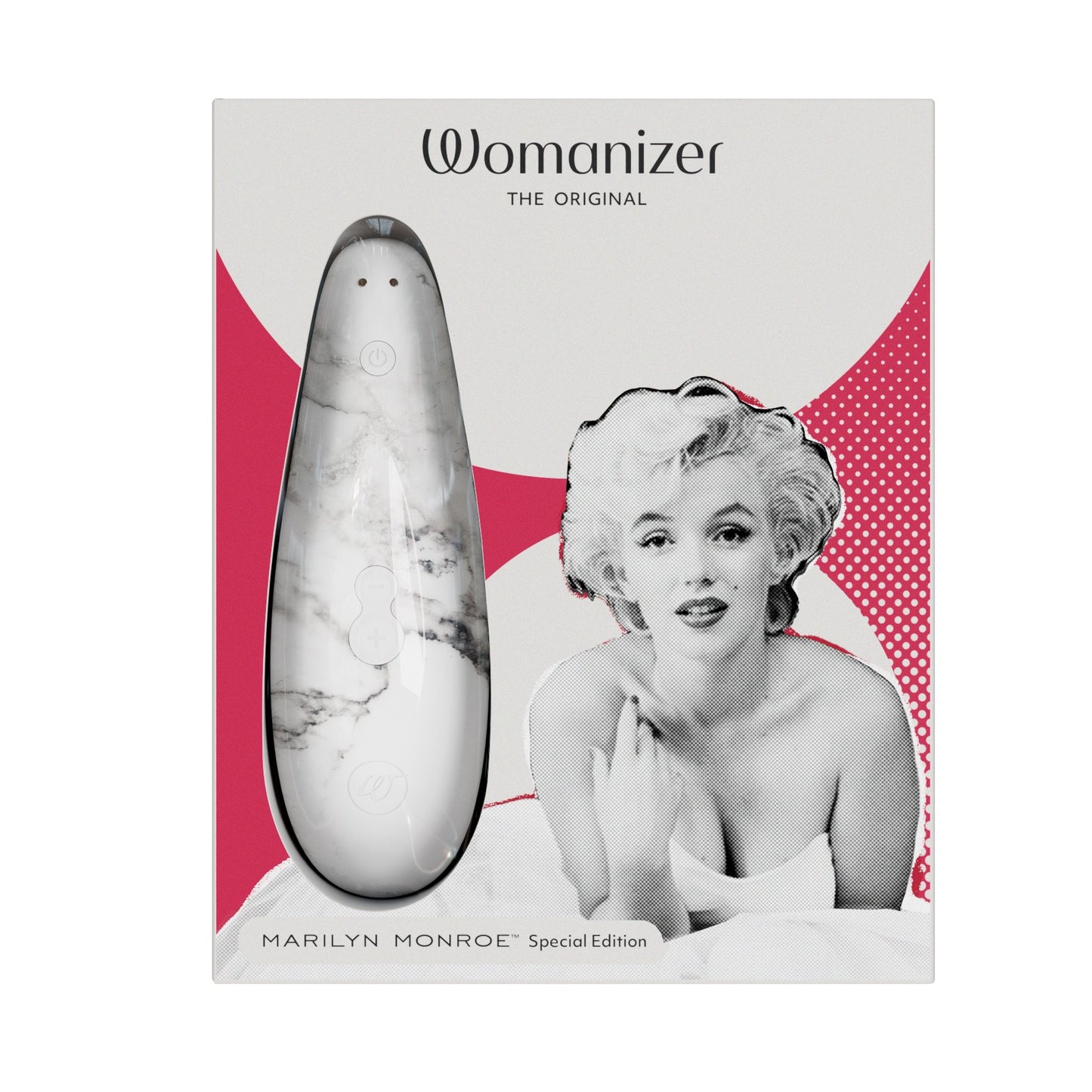 Womanizer Marilyn Monroe intimewellness product in goudkleurige afwerking op witte achtergrond