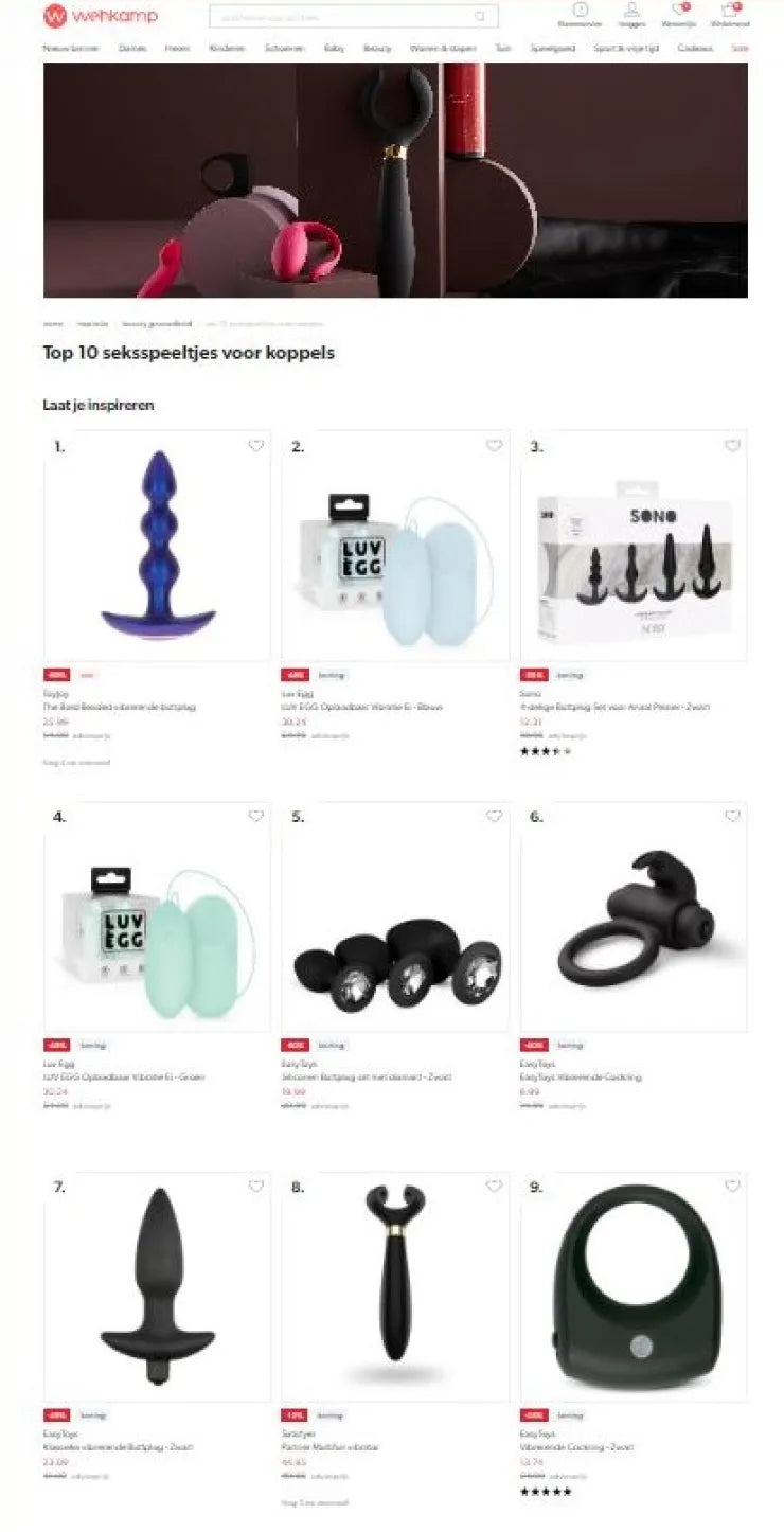 Productfoto bij keuzehulp over de beste seksspeeltjes voor koppels bij De Paarse Keizerin voor eerlijk advies en vergelijking