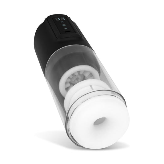 Close-up van CRUIZR masturbator bedieningsknoppen voor verschillende stimulatiemodi