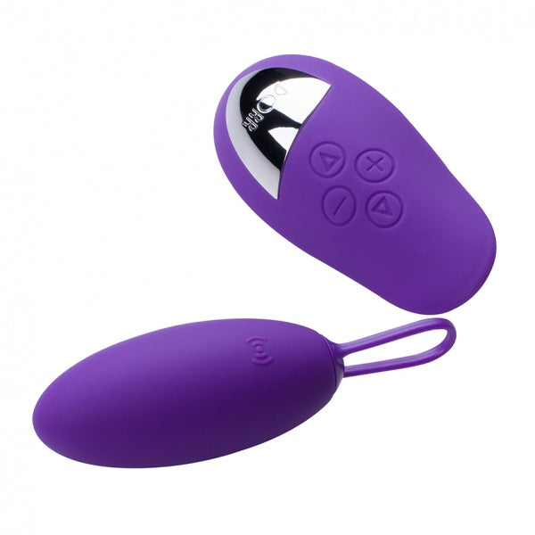 Paarse Spot vibrator van De Paarse Keizerin, compacte 2-in-1 design op witte achtergrond