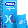 Durex Comfort XL condooms, lichtblauwe doos met 12 stuks en los verpakt condoom ernaast.