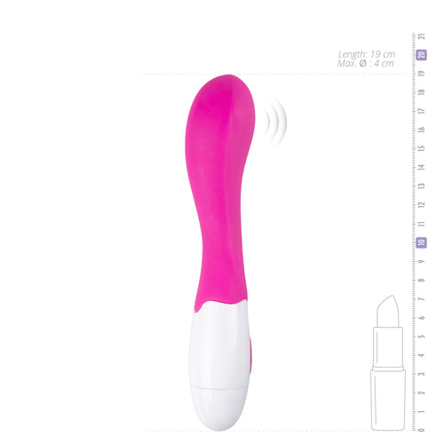 Productafmetingen Alluring Vibe: 19 cm lengte en 4 cm diameter met vibratie-indicatie