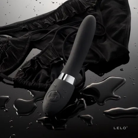 Zijaanzicht Lelo Elise 2 zwarte vibrator toont ergonomische vorm en gladde afwerking