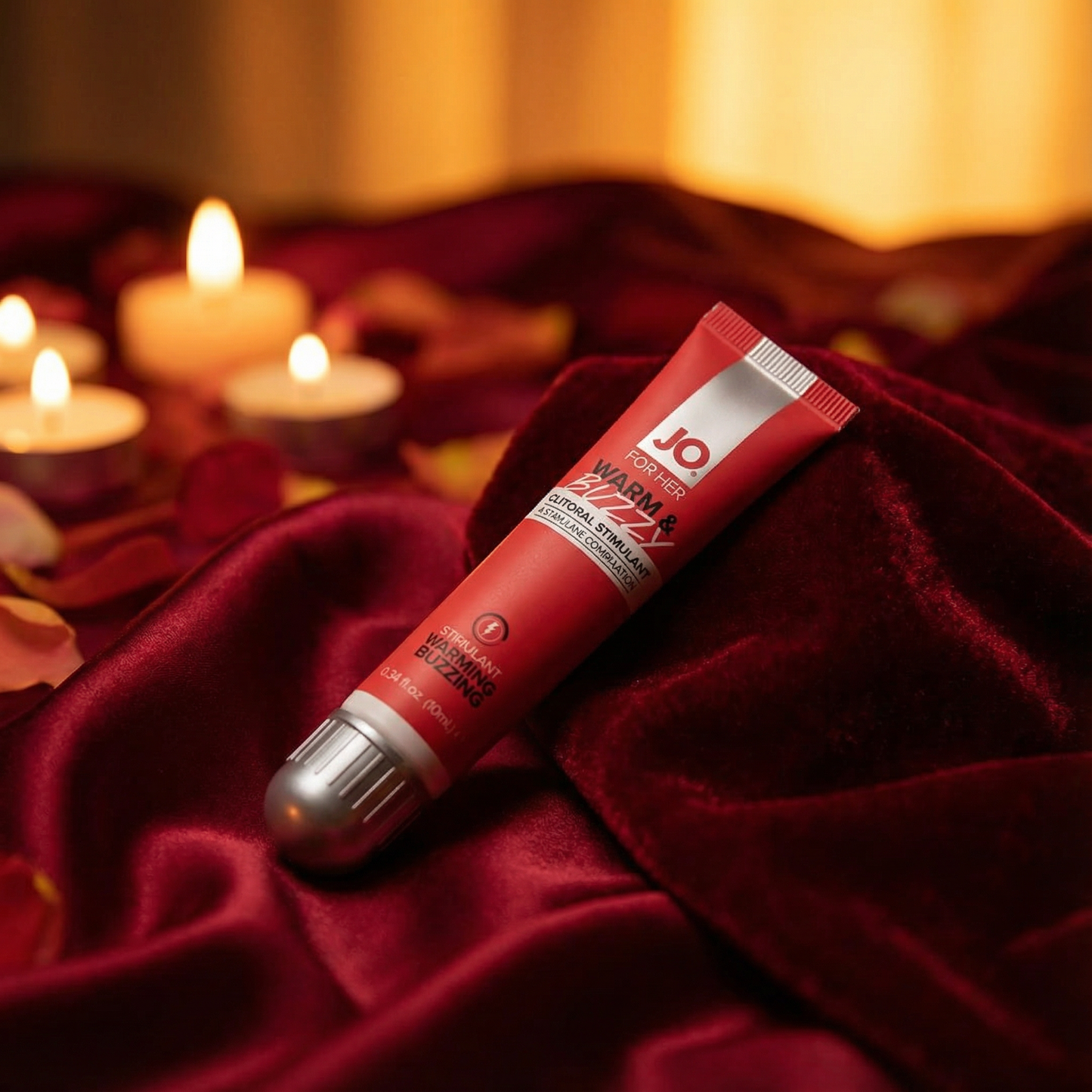 JO Warm & Buzzy product verpakking met ingrediënten informatie zichtbaar