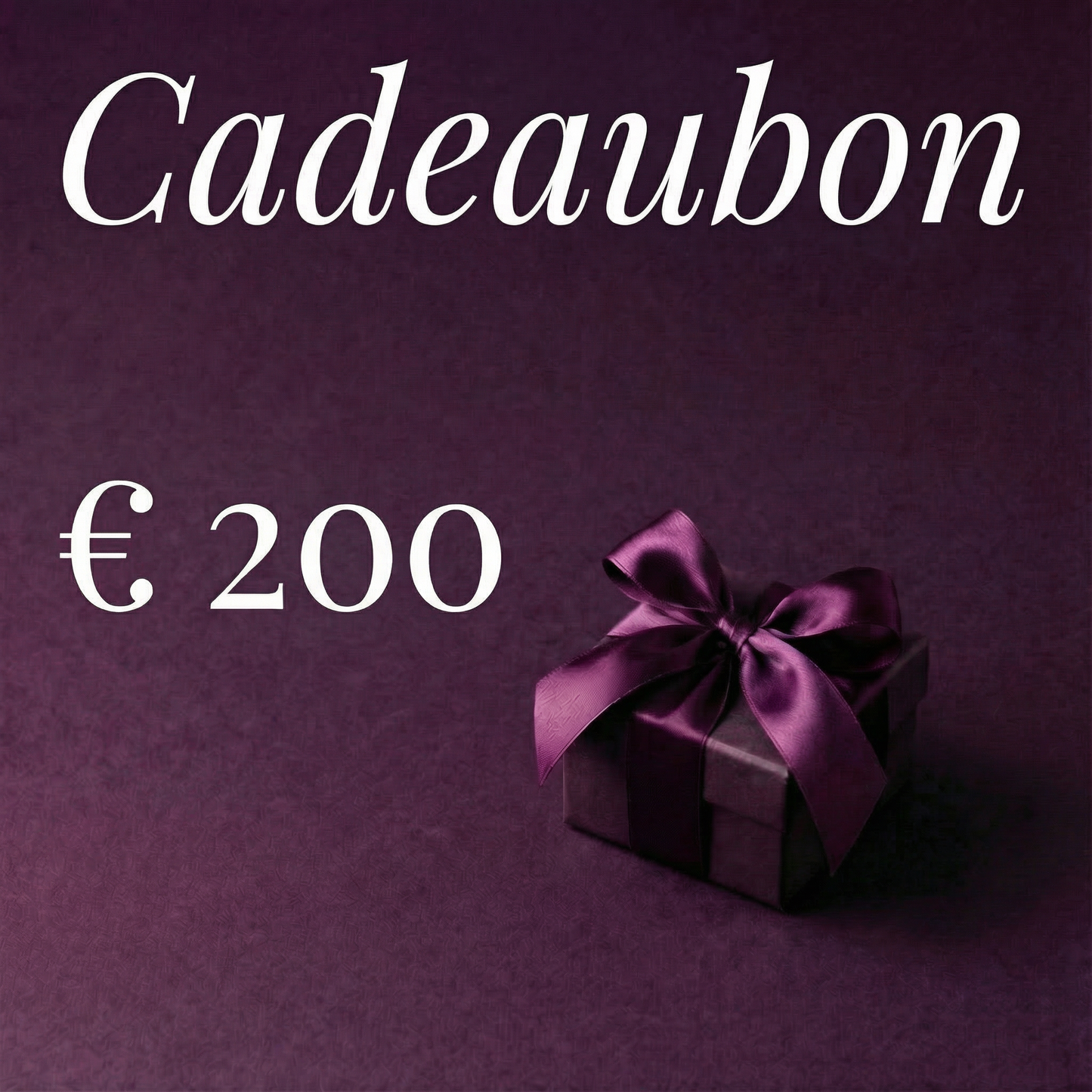 Detail van de hoogwaardige cadeaubon met reliëf en paarse branding van De Paarse Keizerin