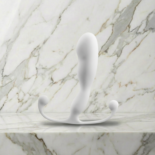 Aneros Helix Trident close-up met details van het ergonomische ontwerp