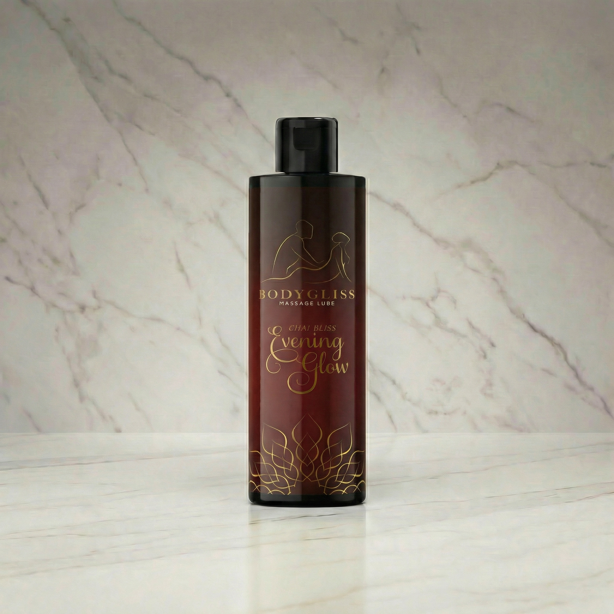 Bodygliss Chai Bliss massage olie fles vooraanzicht op witte achtergrond