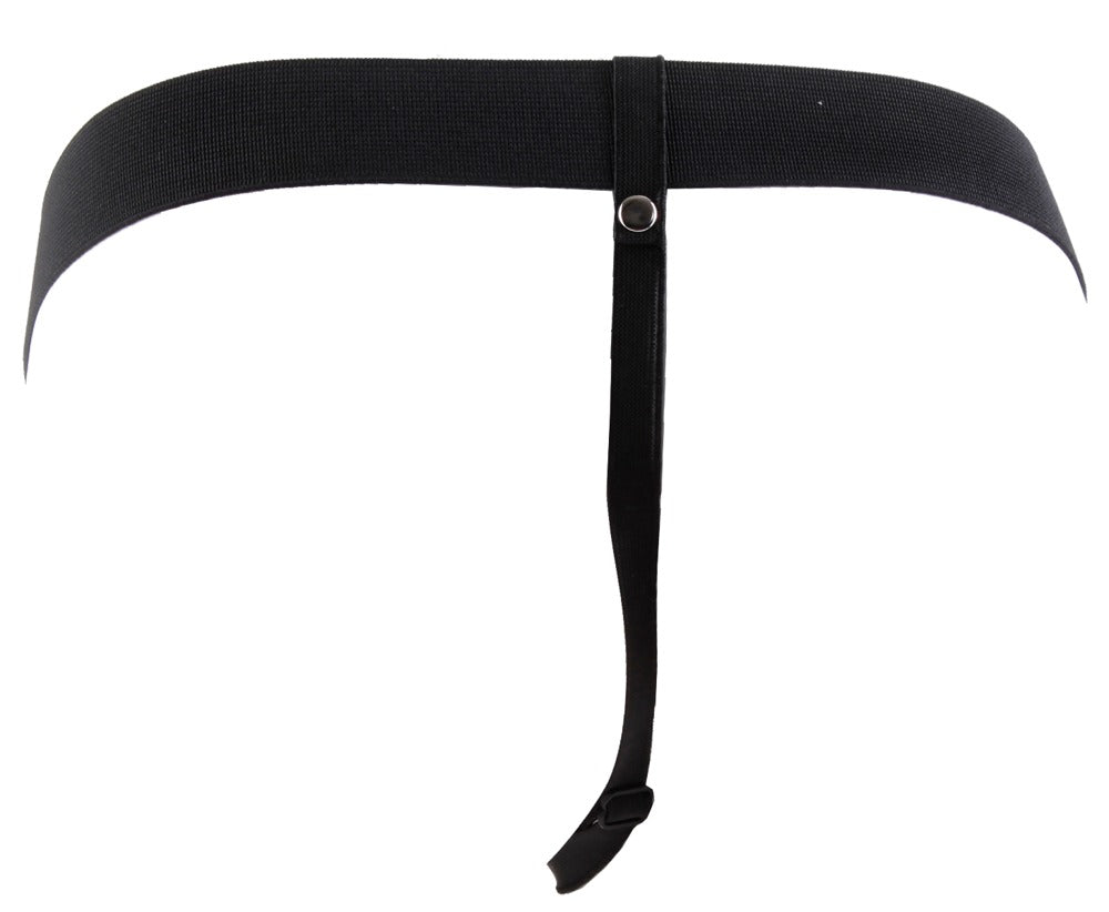 Holle vibrerende strap-on harnas van De Paarse Keizerin met afstandsbediening op neutrale achtergrond