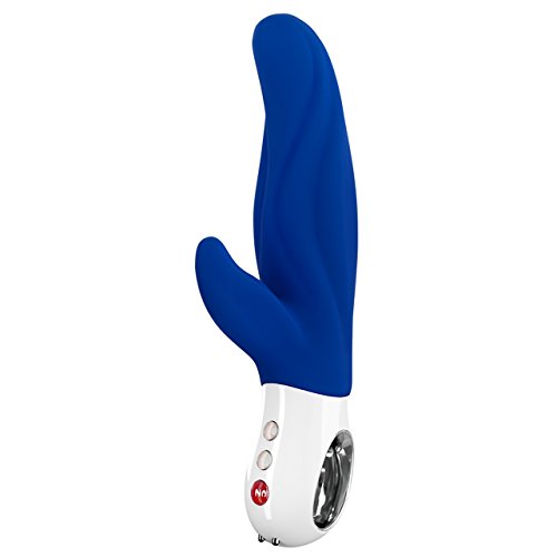 Fun Factory Lady Bi dual action rabbit vibrator in donkerblauw siliconen met chromen ring