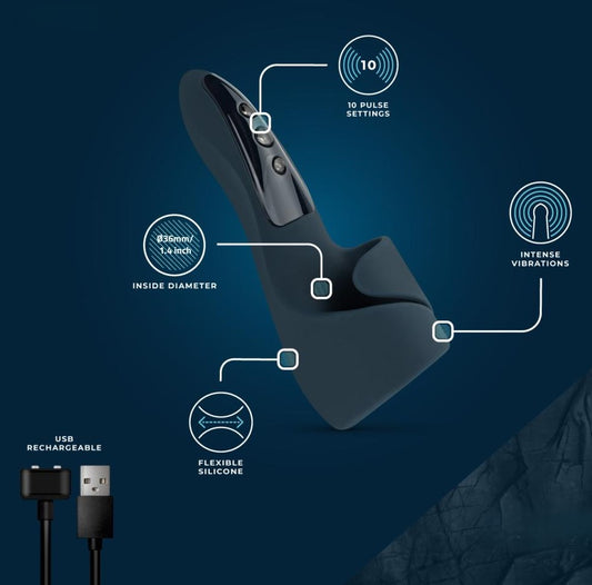 Zijaanzicht van De Paarse Keizerin elektrische masturbator met ergonomisch design voor eikelmassage