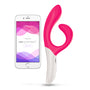 We-Vibe Nova roze rabbit vibrator naast smartphone met We-Connect app