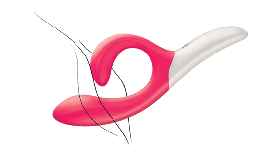 We-Vibe Nova rabbit vibrator met flexibele clitorisarm - illustratie buigbaarheid