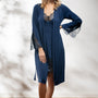 Dressing gown in blauw van Vanilla