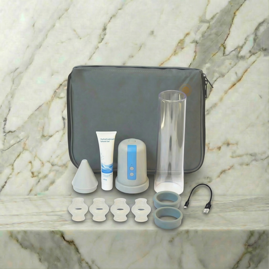 Vacurex Pro Plus oplaadbare elektrische erectiepomp met digitaal display op witte achtergrond