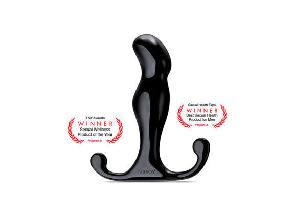 Aneros Progasm Jr. prostaatmassager met twee award-badges: Xbiz Awards en Sexual Health Expo winnaar