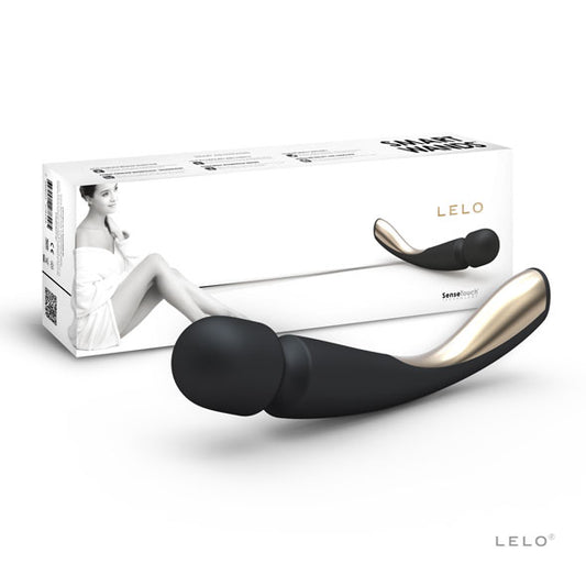 Detail van premium siliconen materiaal van zwarte Lelo Wand Massager Medium 2