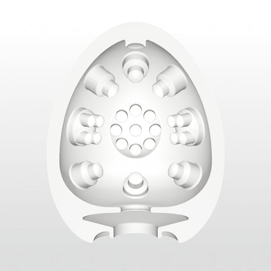 Tenga Egg Clicker binnenkant met nopjes- en cirkeltextuur in doorsnede