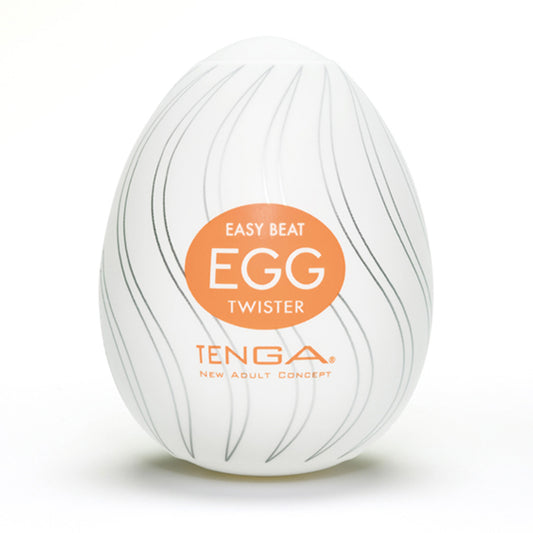 Tenga Egg Twister zijaanzicht met zichtbare textuur en compacte vormgeving