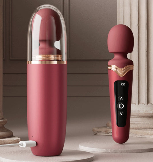 Detail van hoogwaardig materiaal bordeauxrode wandmassager